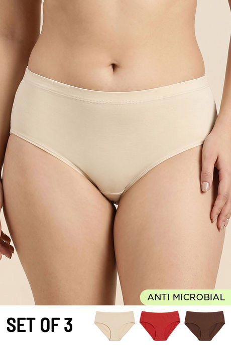 Zivame Medium Rise Full Coverage Hipster Panty (Pack of 3) - Multicolor Buy Zivame Medium Rise Full Coverage Hipster Panty (Pack of 3) - Multicolor